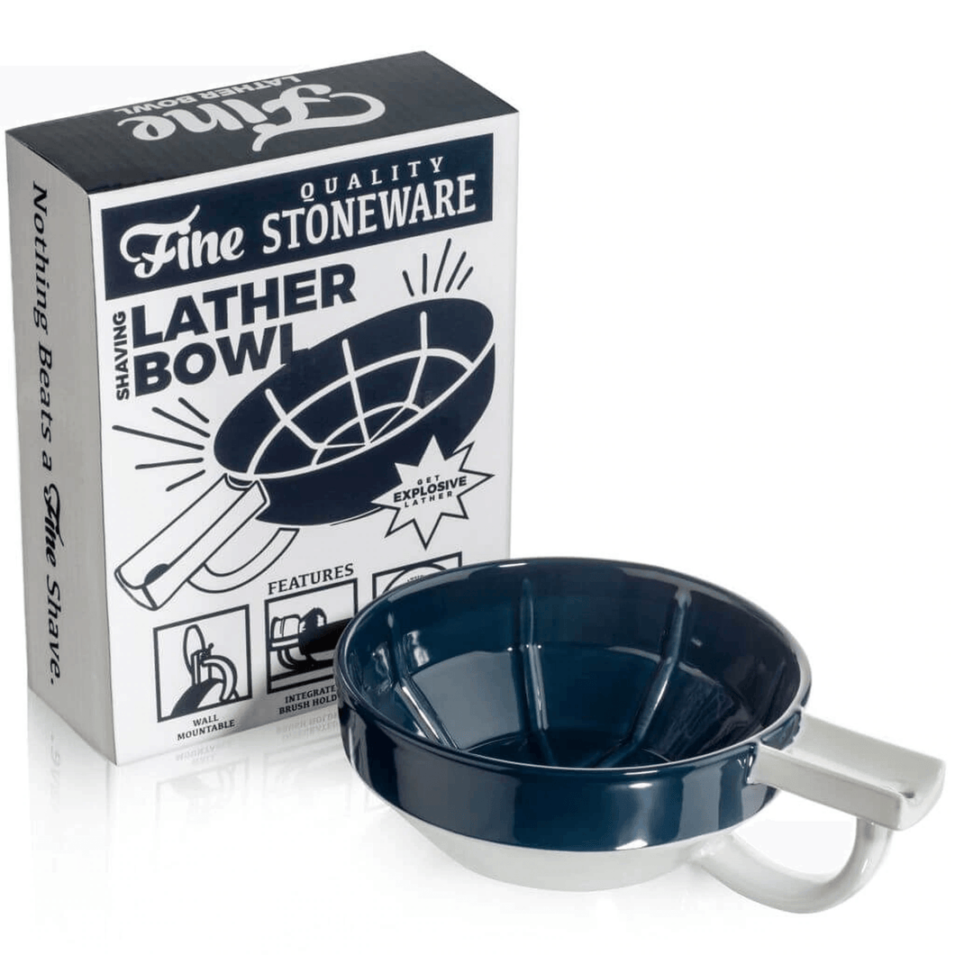 Fine Accoutrements Lather Bowl - Blue/White - Barbers Lounge