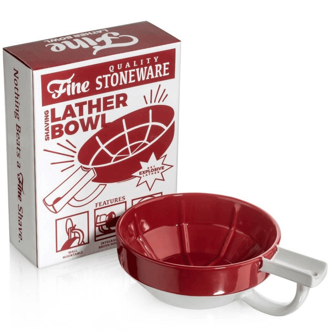 Fine Accoutrements Lather Bowl - Red/White - Barbers Lounge