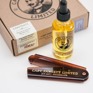 Captain Fawcett's Beard Oil & Beard Comb Gift Set(Private Stock) - Barbers Lounge