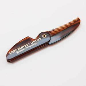 Captain Fawcett's Folding Pocket Moustache Comb (Length 117mm) - Barbers Lounge