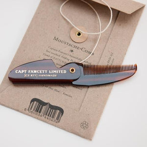 Captain Fawcett's Folding Pocket Moustache Comb (Length 117mm) - Barbers Lounge