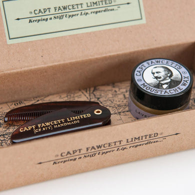 Captain Fawcett's Wax & Moustache Comb Gift Set (Lavender) - Barbers Lounge