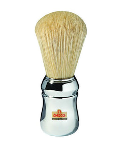 Omega Chrome 100% Pure Boar Bristle Shaving Brush - Barbers Lounge